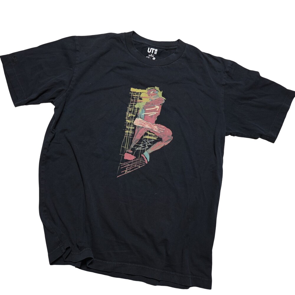 Basquiat X DC Comics X Uniqlo Shirt Mens Medium Black The Flash Graphic Tee Top
